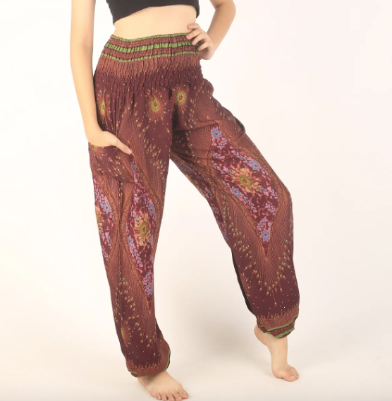 Gypsy Pants - Hearts & Flowers, Wine