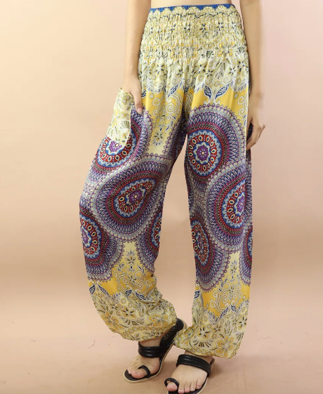 Gypsy Pants - Bright Andala - Lemon