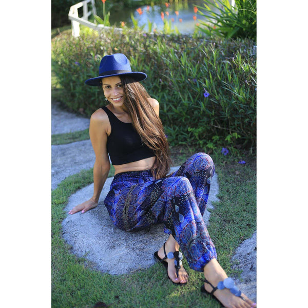 Gypsy Pants - Banded Paisley, Blue - Wanderlust Apparel SA