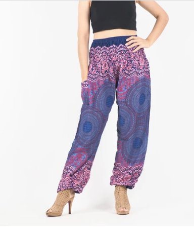 Gypsy Pants - Honeycomb Lace, Lavender & Rose - Wanderlust Apparel SA