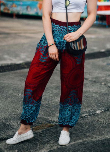 Gypsy Pants - Honeycomb Lace, Fire & Ice - Wanderlust Apparel SA