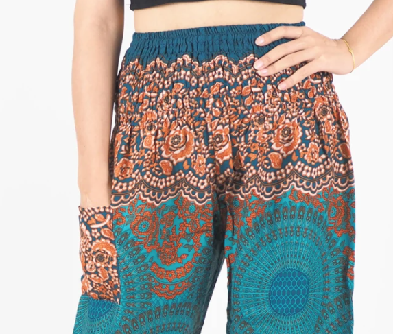 Gypsy Pants - Honeycomb Lace, Sand & Sea - Wanderlust Apparel SA