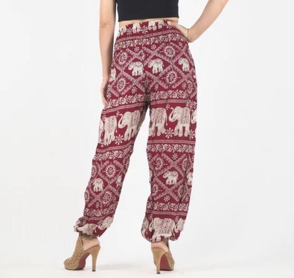 Gypsy Pants - Classic Elephant, Red