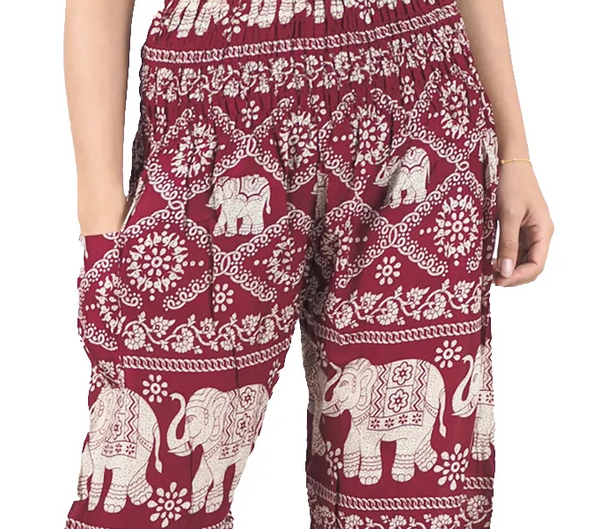 Gypsy Pants - Classic Elephant, Red
