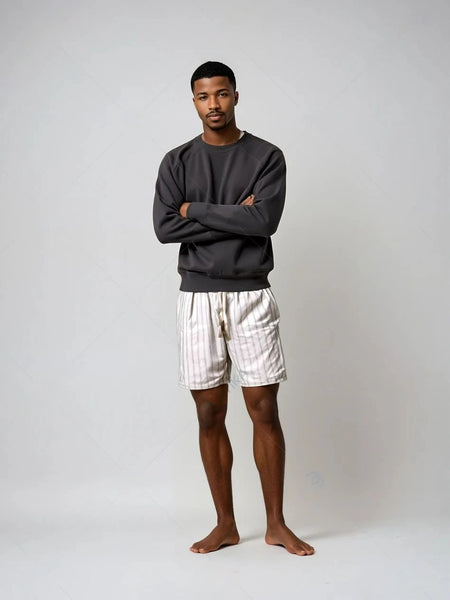 Striped Cotton Mens Shorts