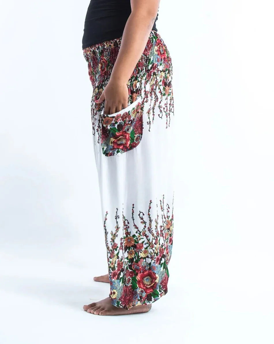 Gypsy Pants - Vintage Floral, White & Red