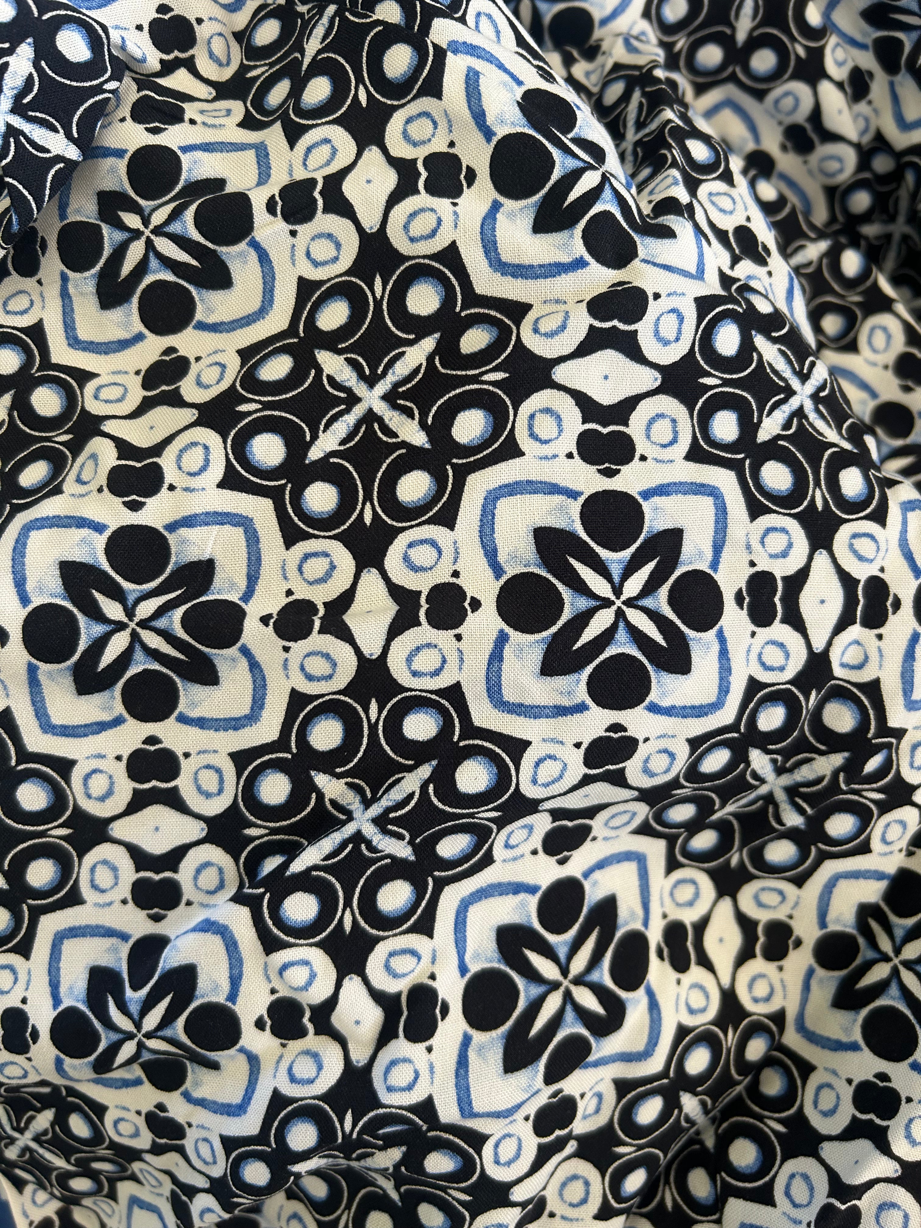 Tile Print Viscose Shorts