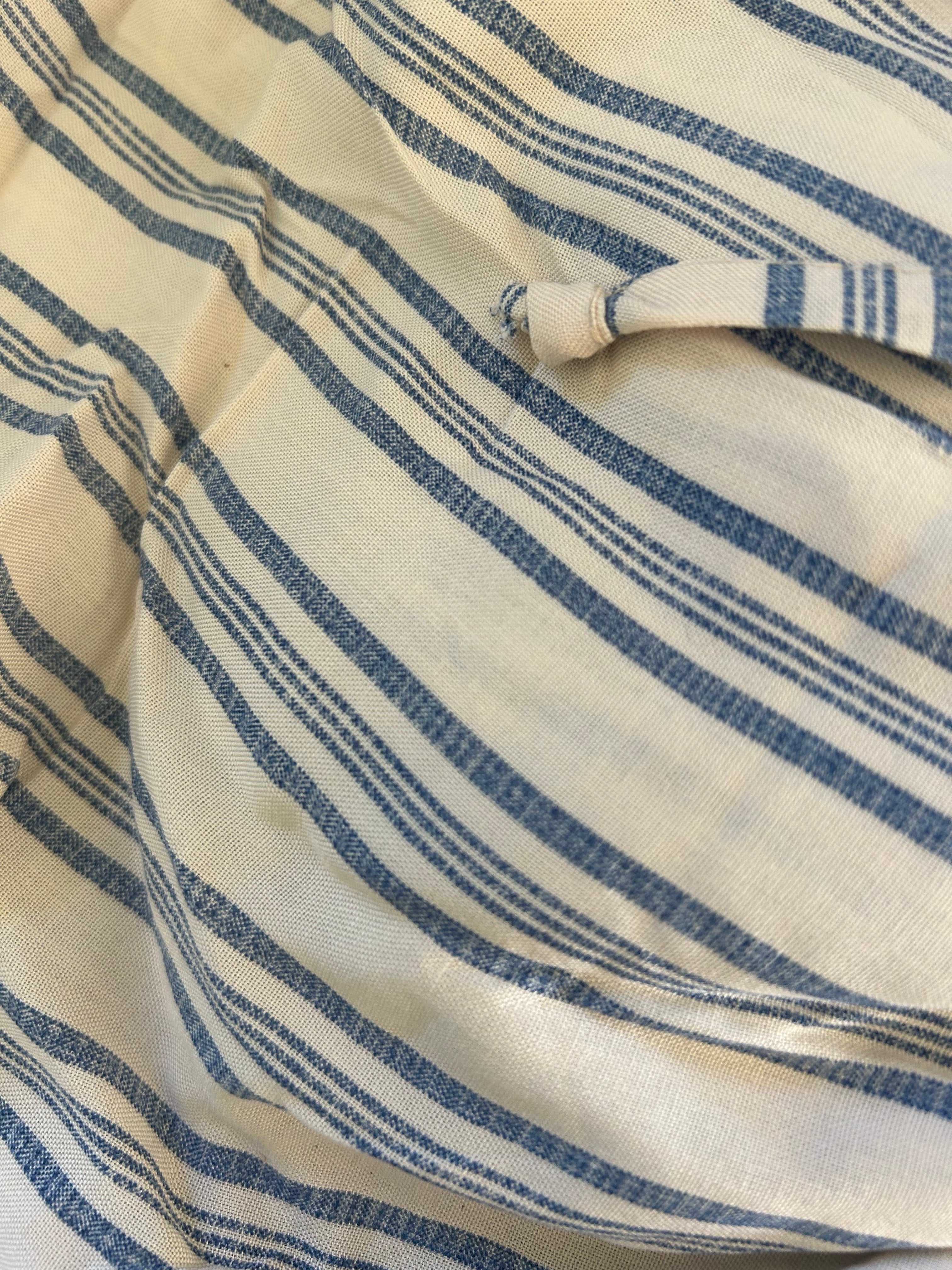 Blue Stripe Viscose Shorts