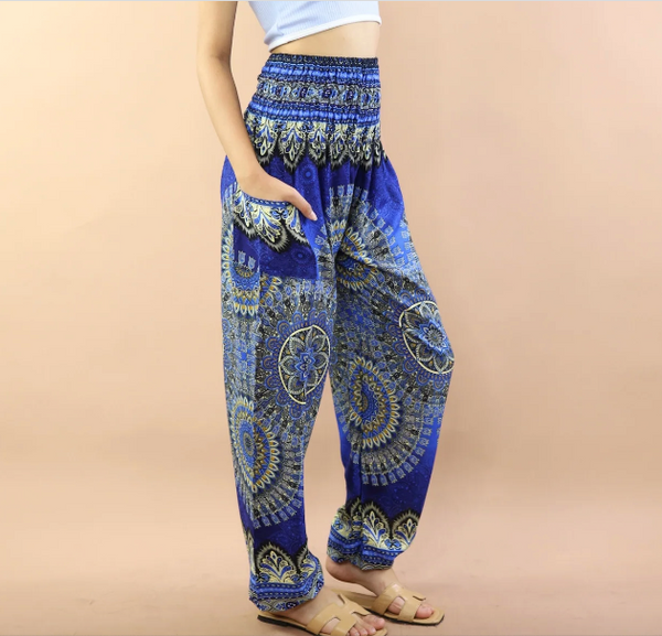 Copy of Gypsy Pants - Trident Flower - Blue