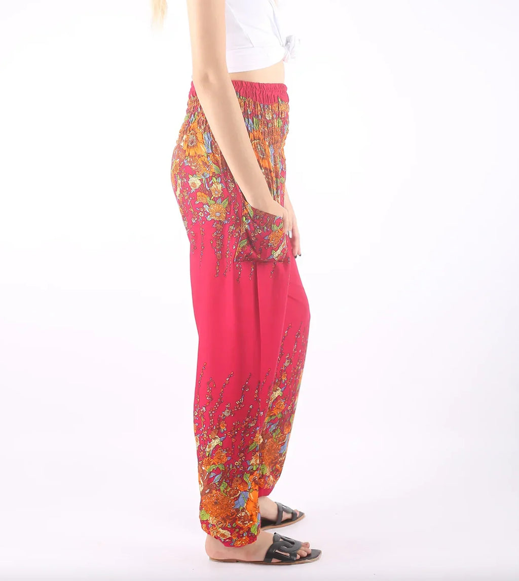 Gypsy Pants - Vintage Floral Pink