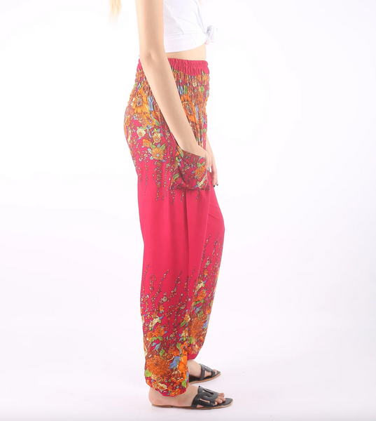 Gypsy Pants - Vintage Floral Pink