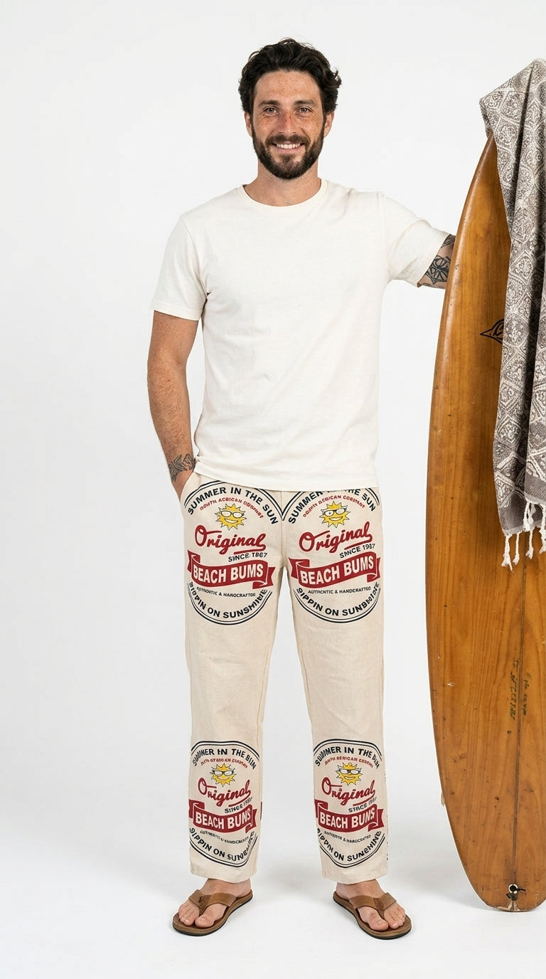 Beach Bums Printed Cotton Pants (Unisex)