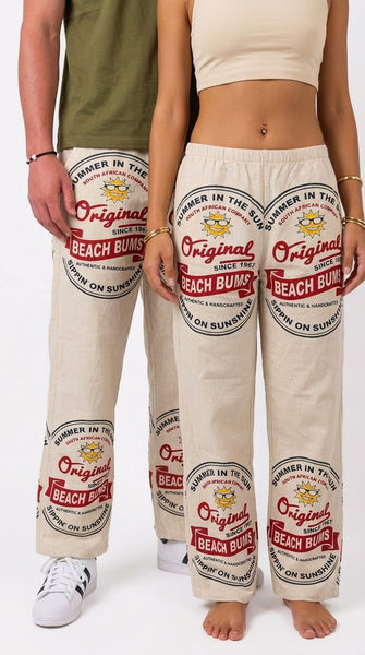 Beach Bums Printed Cotton Pants (Unisex)