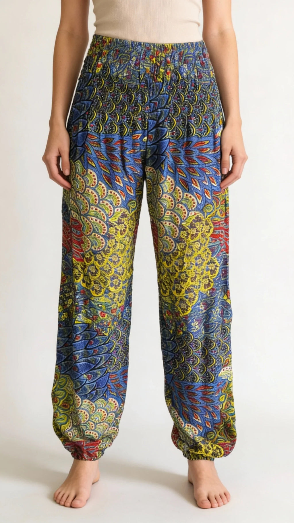 Gypsy Pants - Feathered, Colorful
