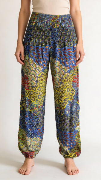 Gypsy Pants - Feathered, Colorful