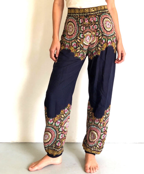 Gypsy Pants - stained glass, navy