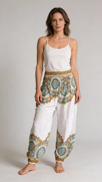 Gypsy Pants - Mandalas on White