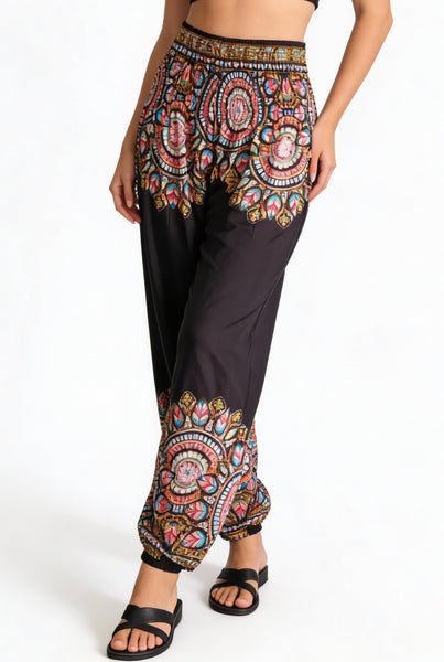 Gypsy Pants - stained glass, Black