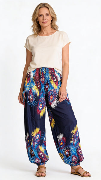 Gypsy Pants - Feathers Navy