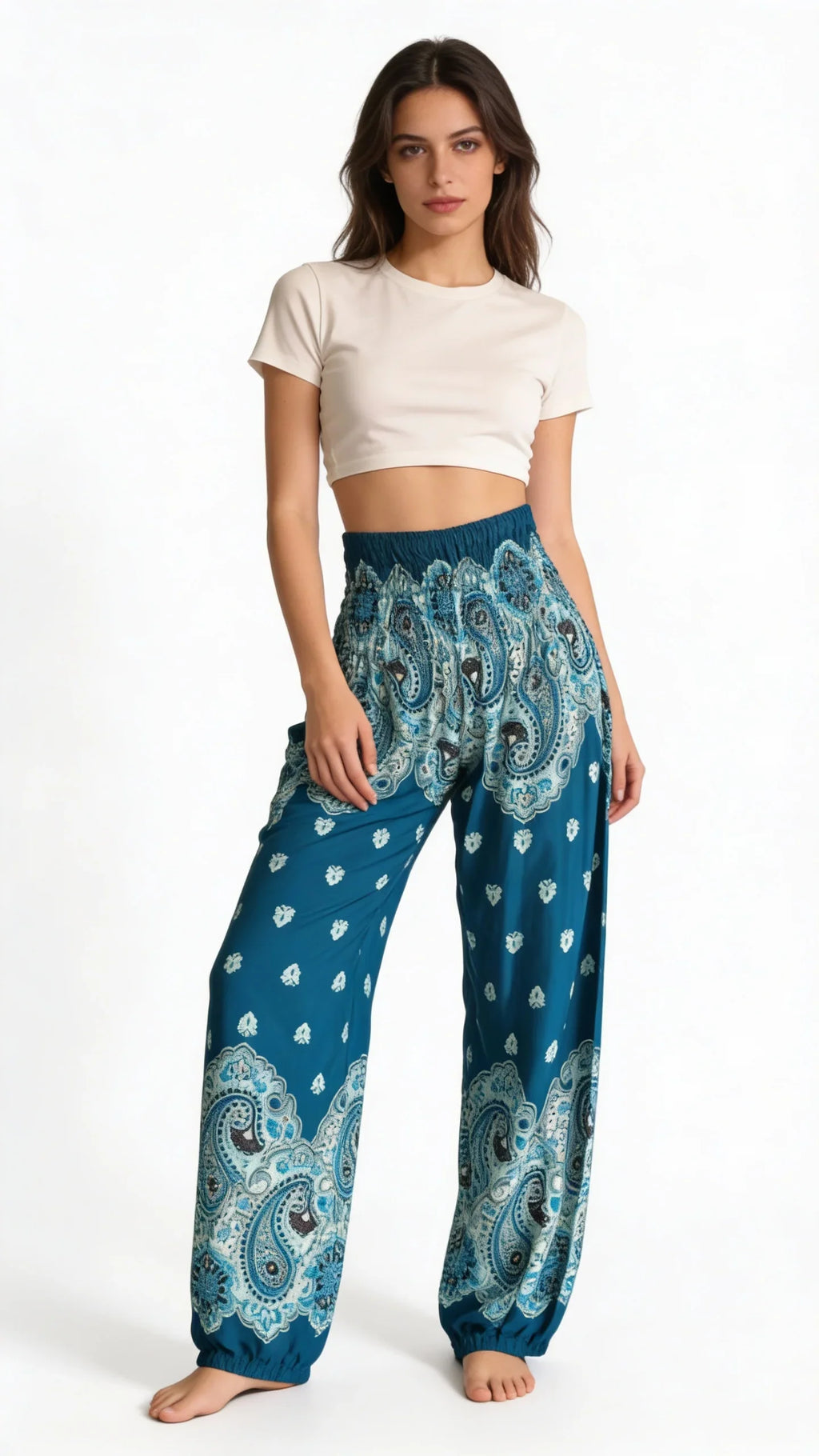 Gypsy Pants - Persian mandalas - Blue, White & Black (Copy)