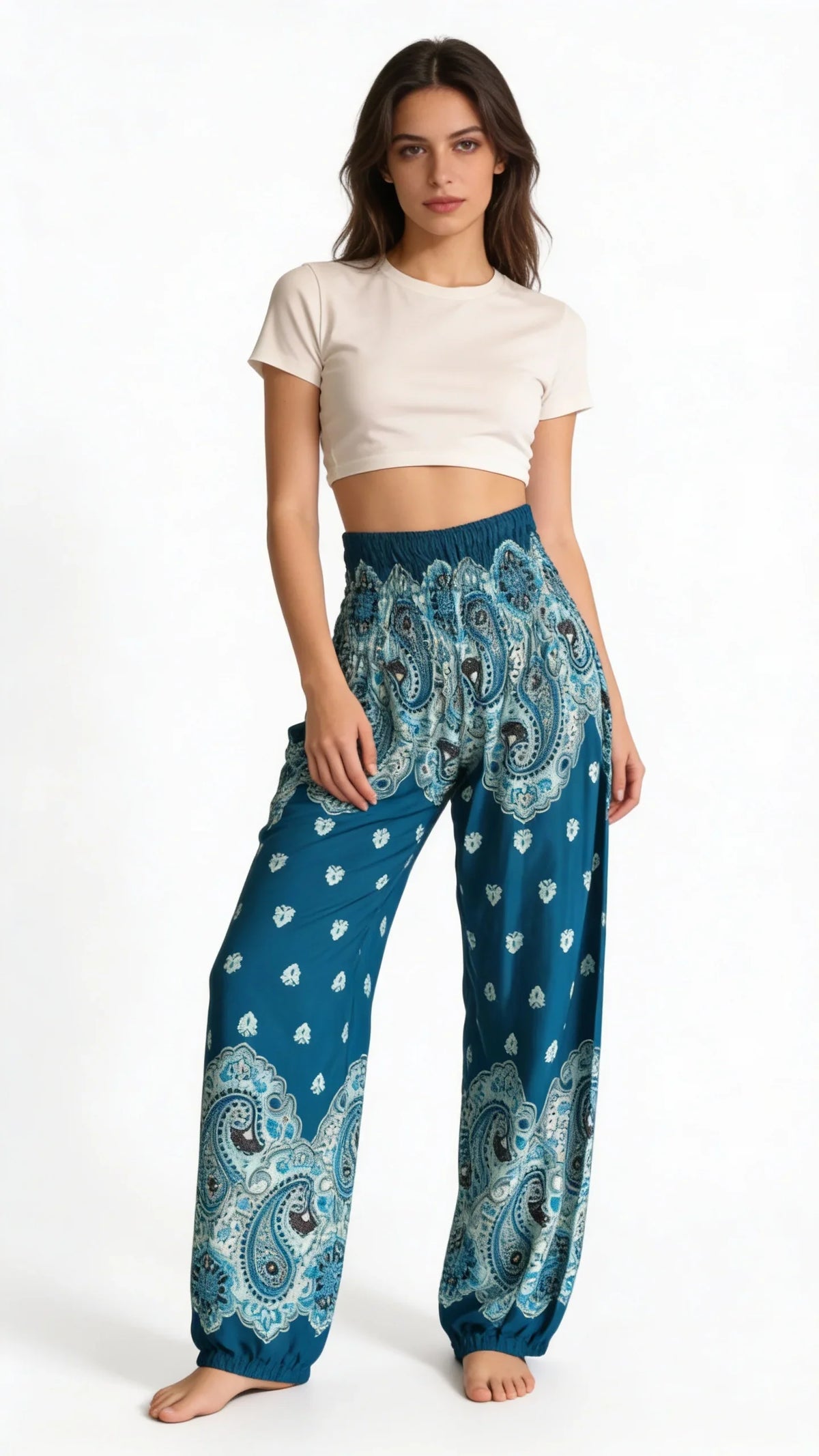 Gypsy Pants - Persian mandalas - Blue, White & Black (Copy)