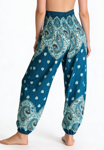 Gypsy Pants - Persian mandalas - Blue, White & Black (Copy)