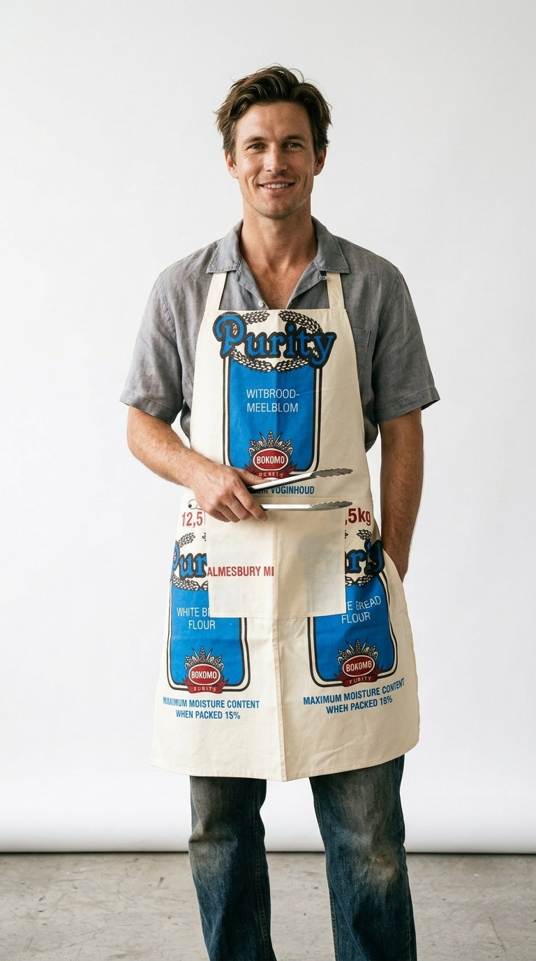 Flour Bag Apron | Witbrood-Meelblom Print