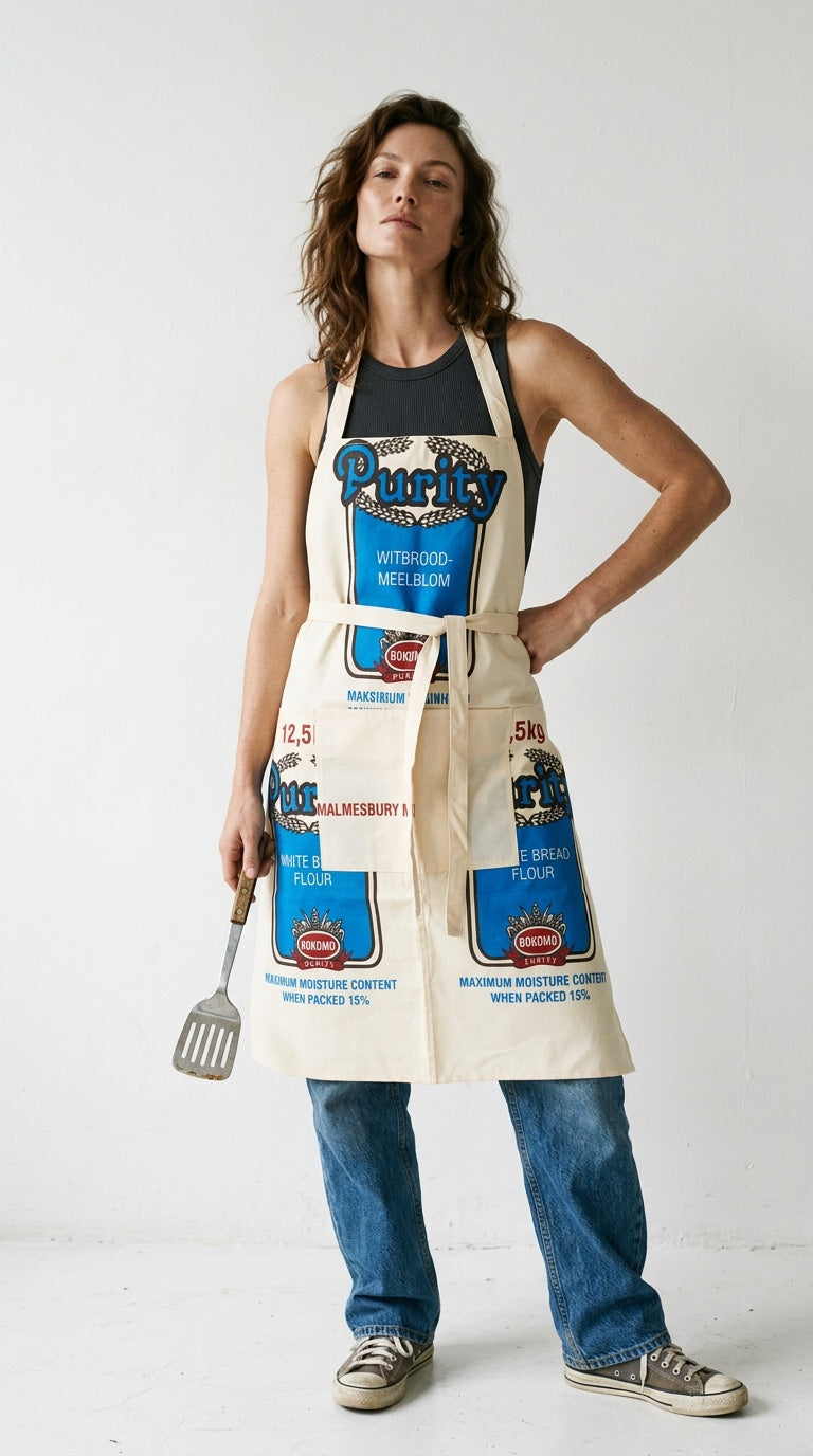 Flour Bag Apron | Witbrood-Meelblom Print