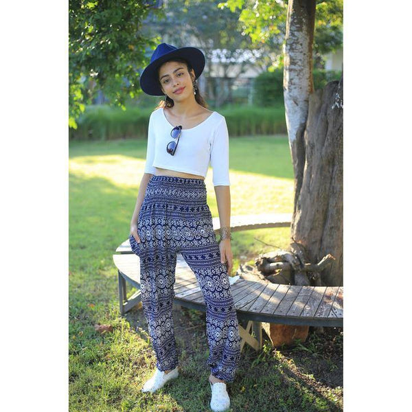 Gypsy Pants - Tribal Print, Navy - Wanderlust Apparel SA