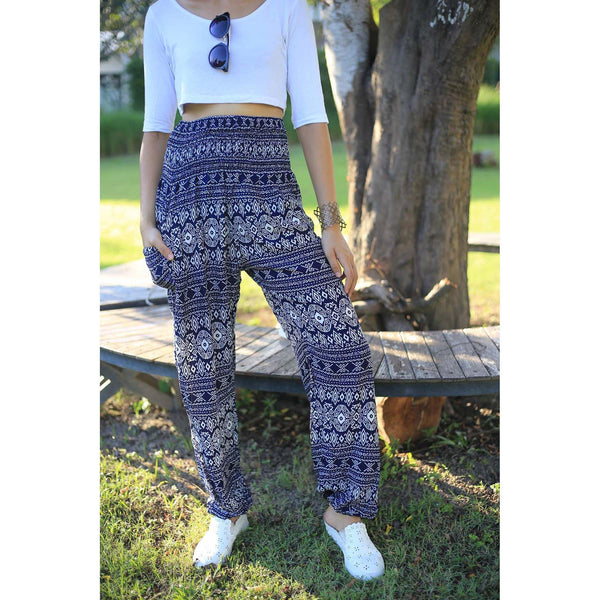 Gypsy Pants - Tribal Print, Navy - Wanderlust Apparel SA