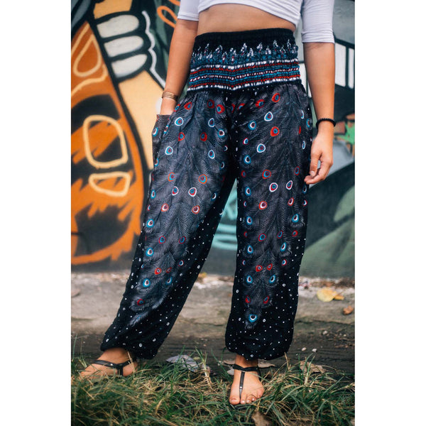 Gypsy Pants - Peacock Fantasy, Black