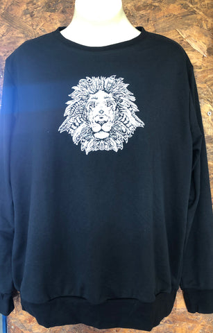Unisex Sweaters - Cotton Fleece - Boho Lion