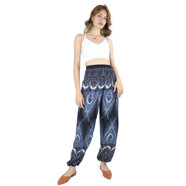 Gypsy Pants - Abstract Feather, Black