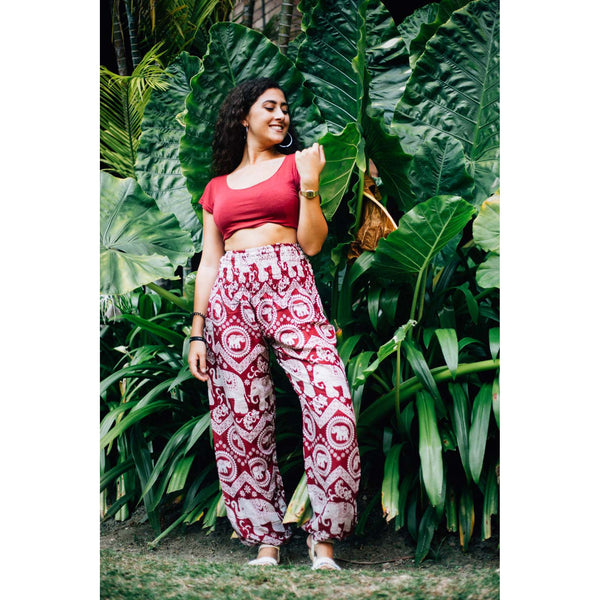 Gypsy Pants - Elephant Circles, Red