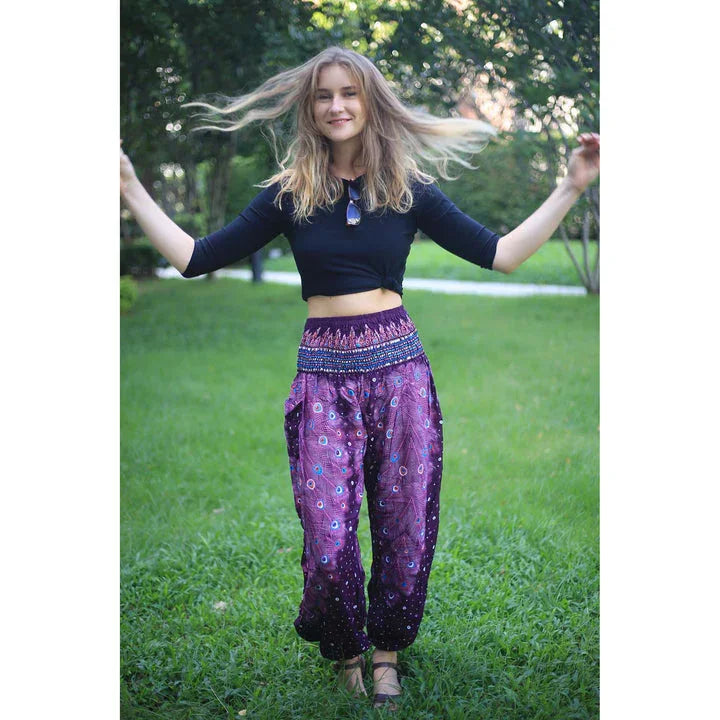 Gypsy Pants - Peacock Fantasy, Purple