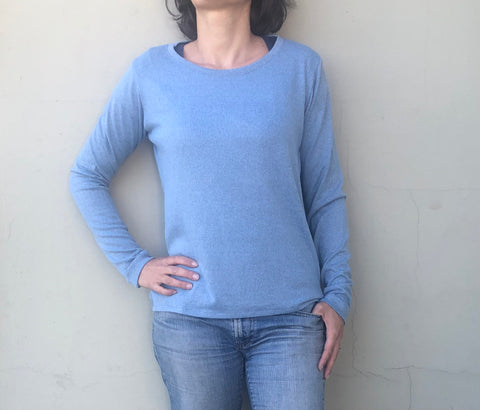 Knitted Sweater - Light Blue