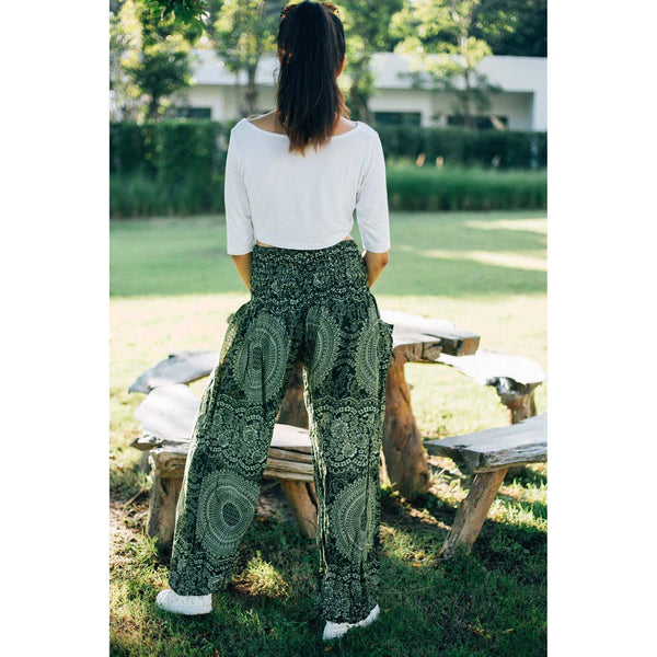 Gypsy Pants - Monotone Mandala - Forest Green - Wanderlust Apparel SA