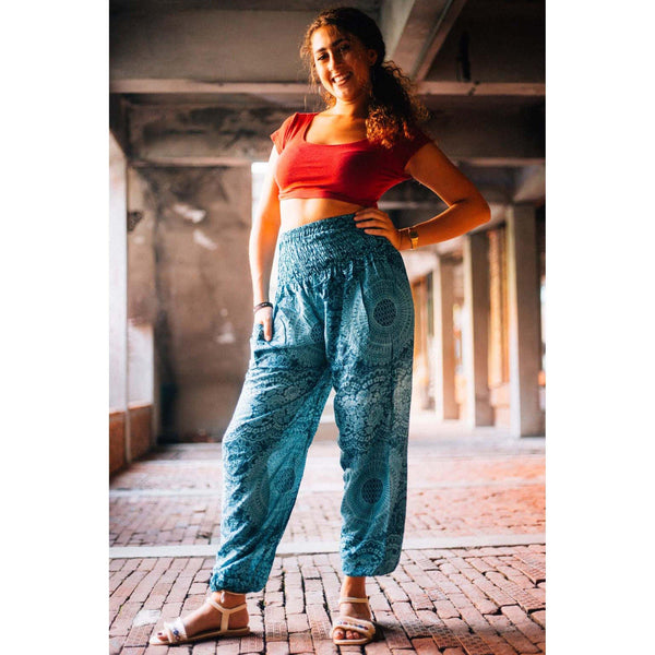 Gypsy Pants - Monotone Mandala - Caribbean Blues - Wanderlust Apparel SA