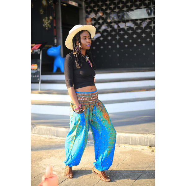 Gypsy Pants - Peacock Feather, Sky Blue