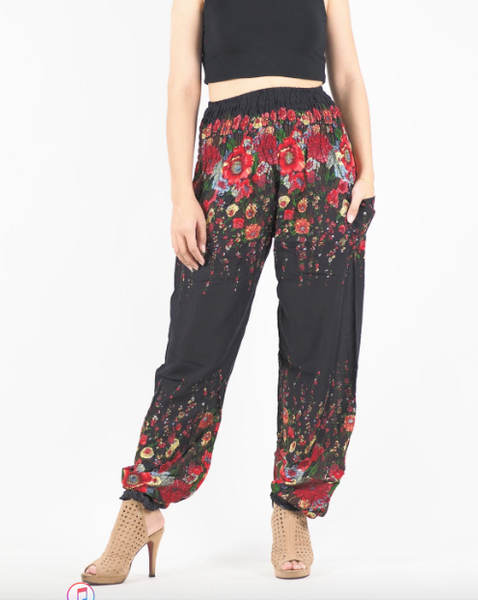 Gypsy Pants - Vintage Floral Black