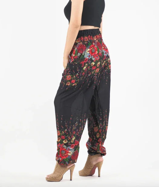 Gypsy Pants - Vintage Floral Black