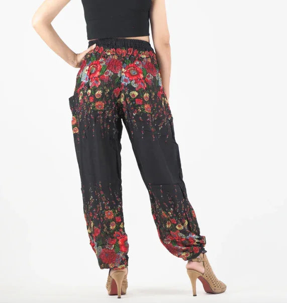 Gypsy Pants - Vintage Floral Black