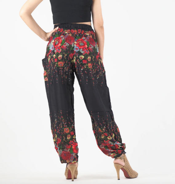 Gypsy Pants - Vintage Floral Black