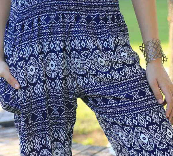 Gypsy Pants - Tribal Print, Navy - Wanderlust Apparel SA
