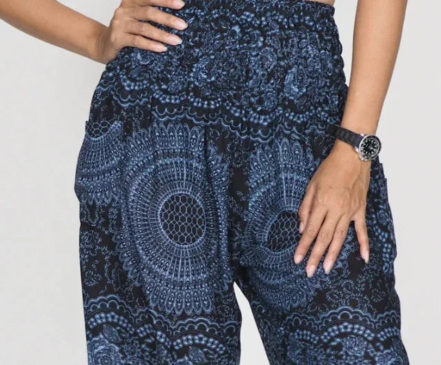Gypsy Pants - Monotone Mandala - Midnight - Wanderlust Apparel SA