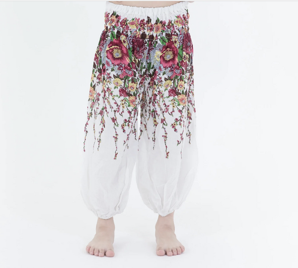 Gypsy Pants - Vintage Floral, White & Red