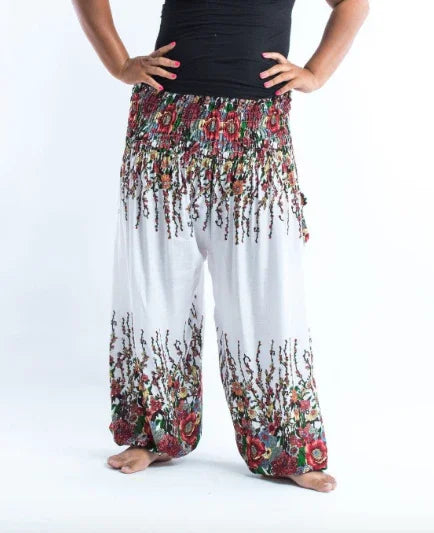 Gypsy Pants - Vintage Floral, White & Red