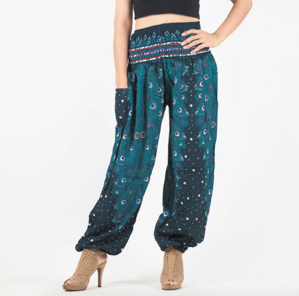 Gypsy Pants - Peacock Fantasy, Teal