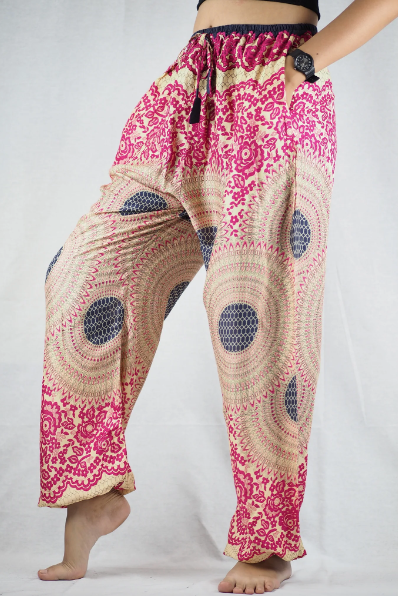Drawstring Pants - Honeycomb Lace - Strawberry